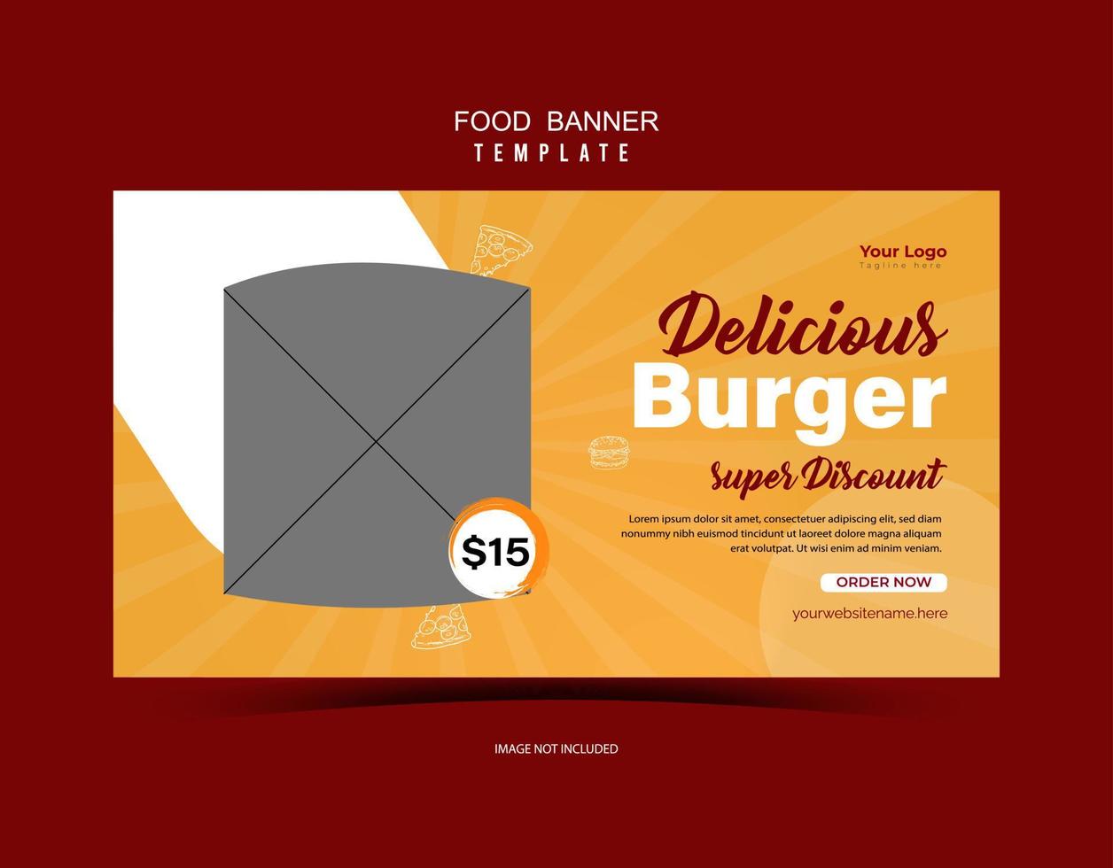 Modern food banner template for restaurant vector