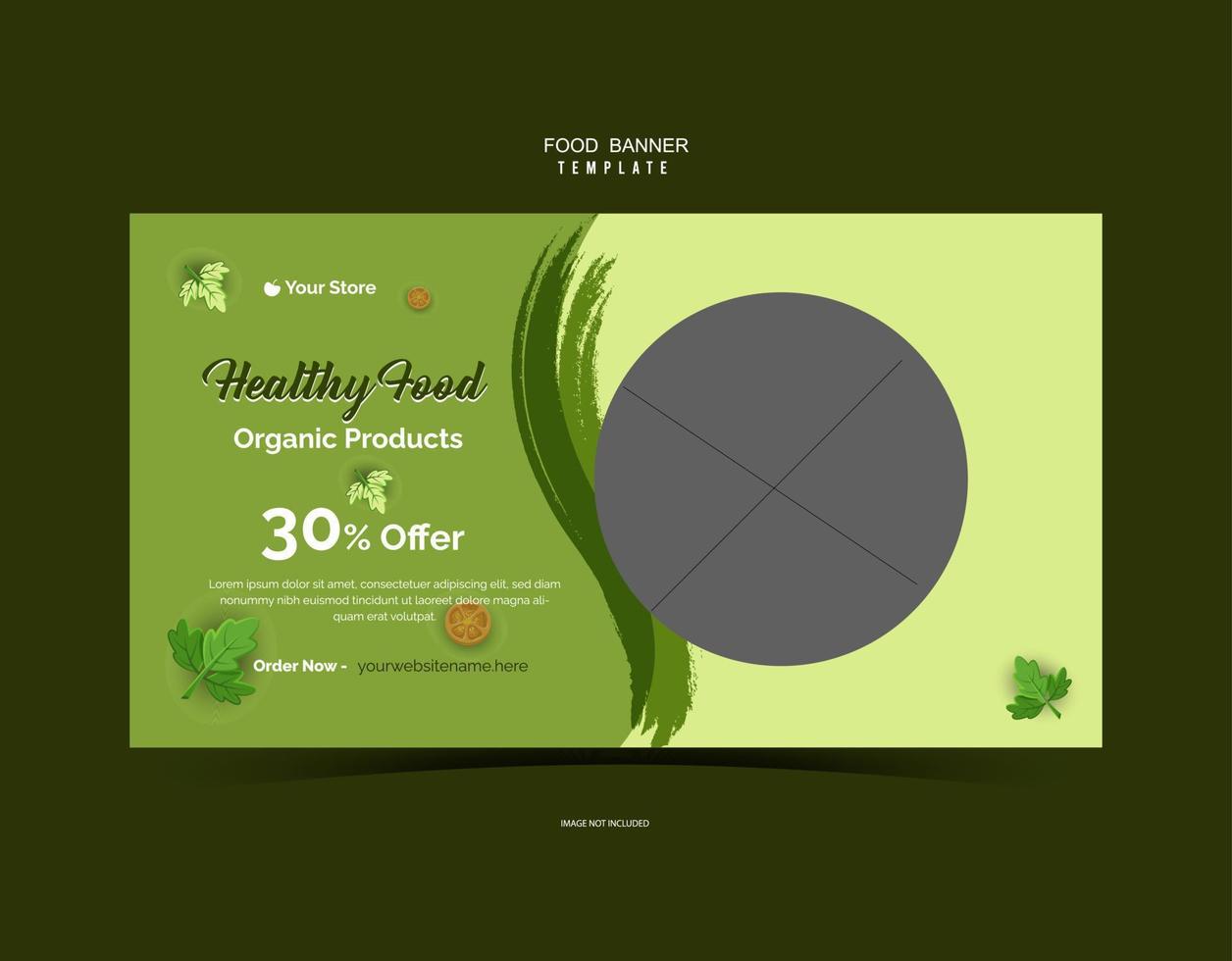 Modern food banner template for restaurant vector