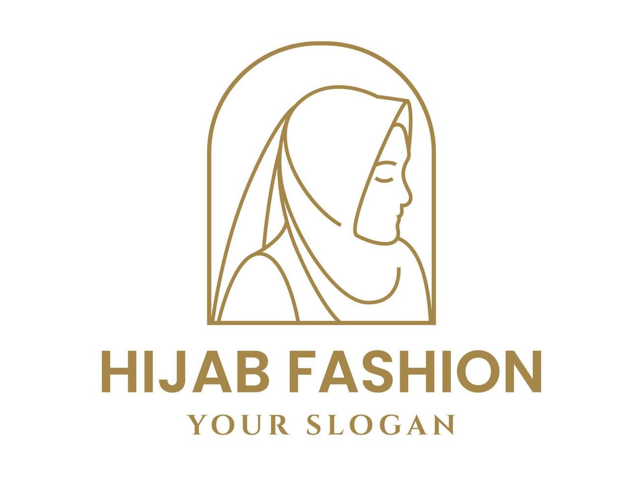 Beauty Hijab Scarf Logo Silhouette vector