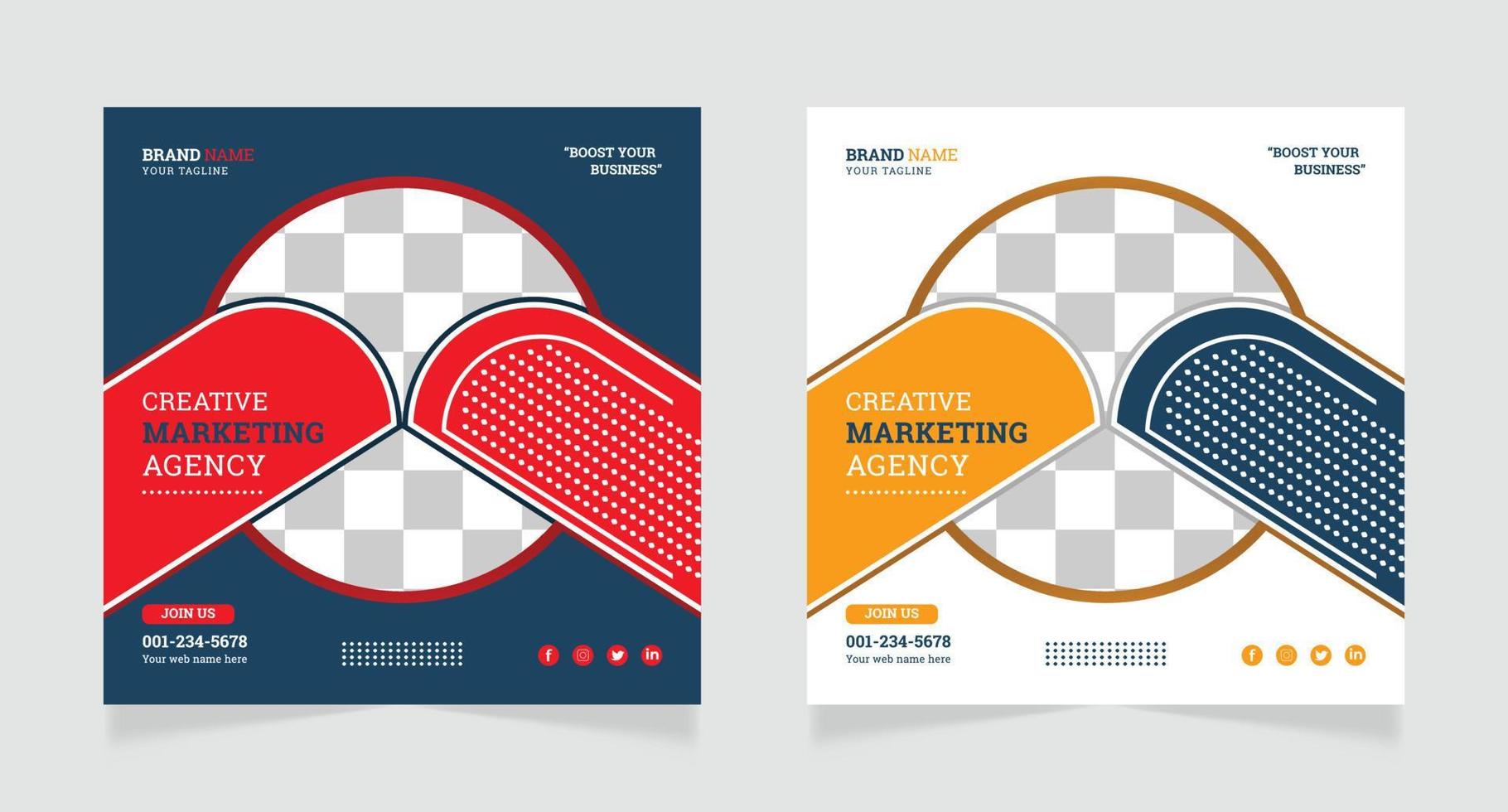 Digital marketing social media and instagram post design template vector