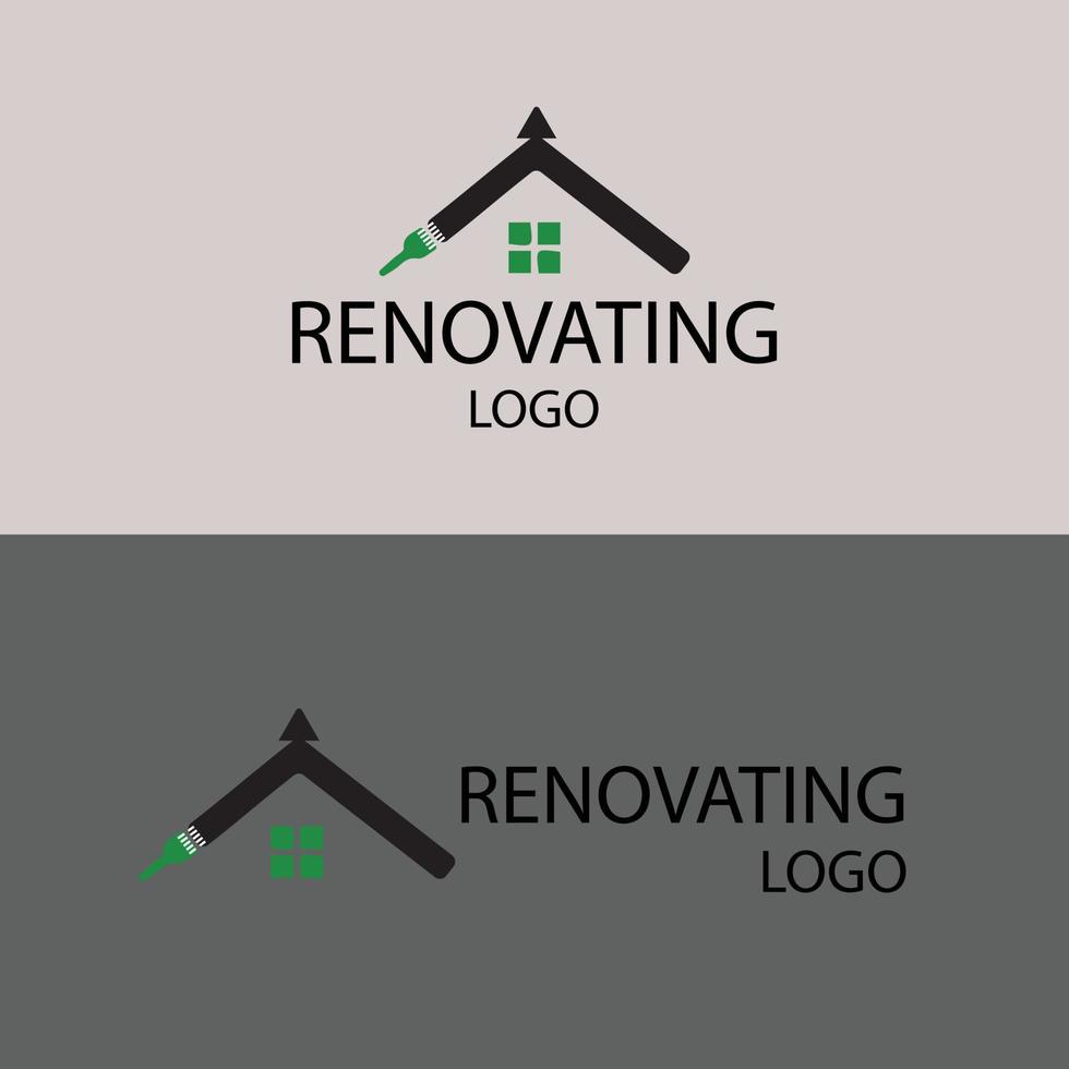 unique renovating logo vector design