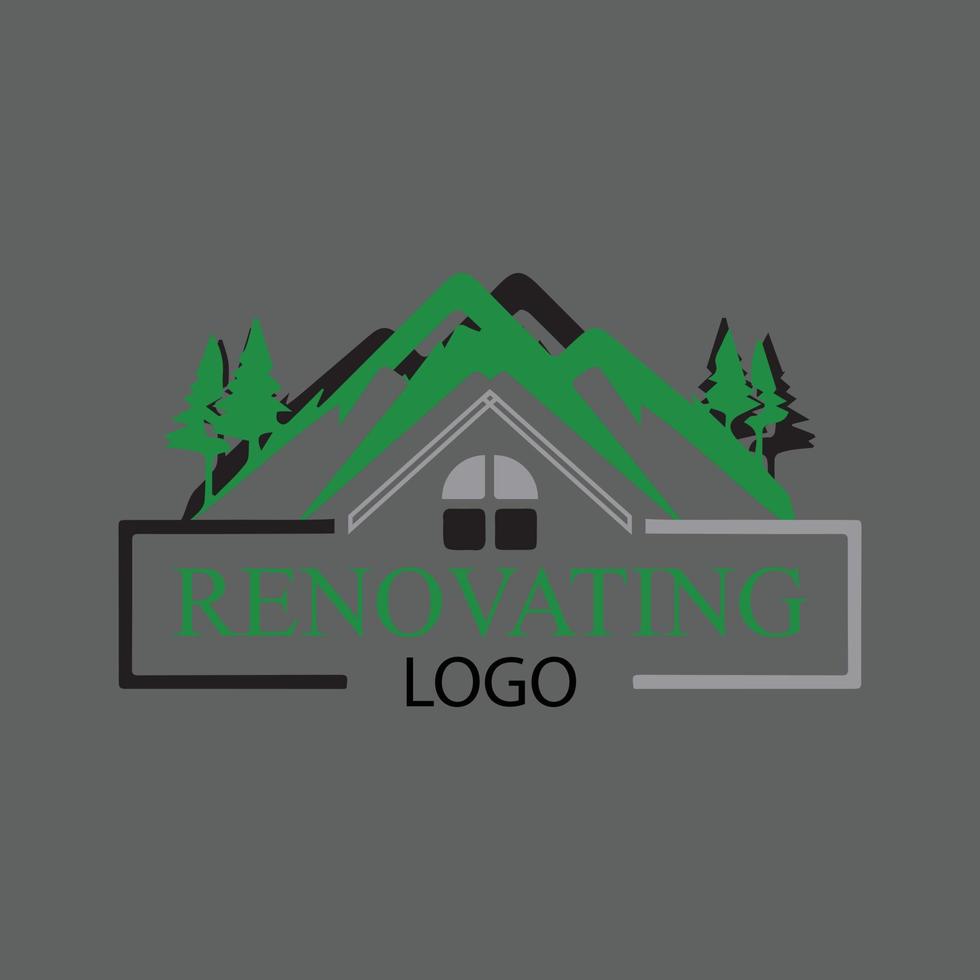 home and nature combination logo vector design