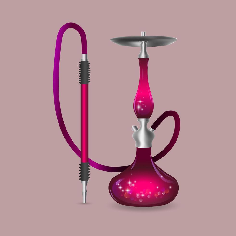 Pink stylized hookah vector