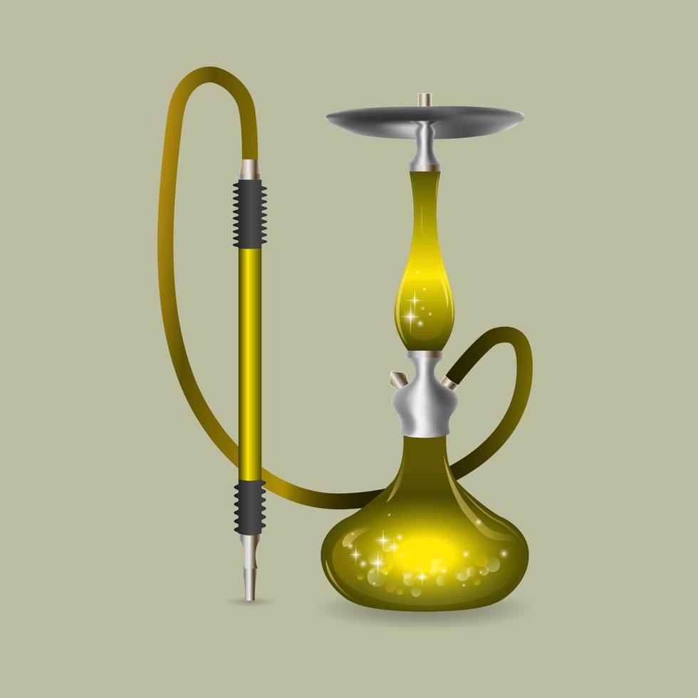 Yellow stylized hookah vector