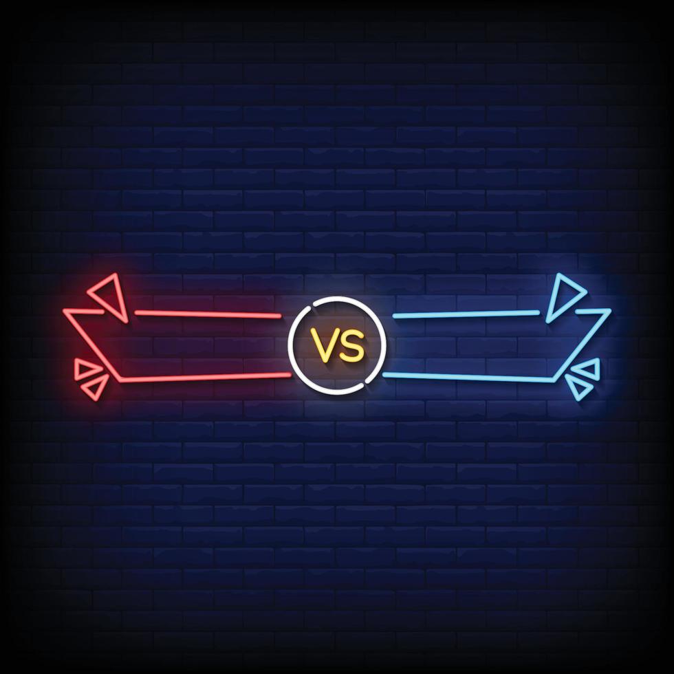 Neon Sign versus with Brick Wall Background vector