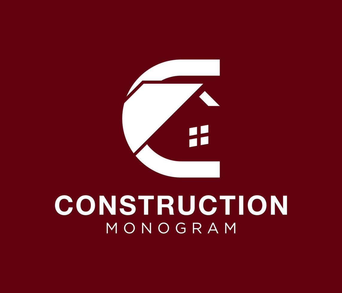 Letter C Construction Home Repair Renovation Industry Logo Design Vector