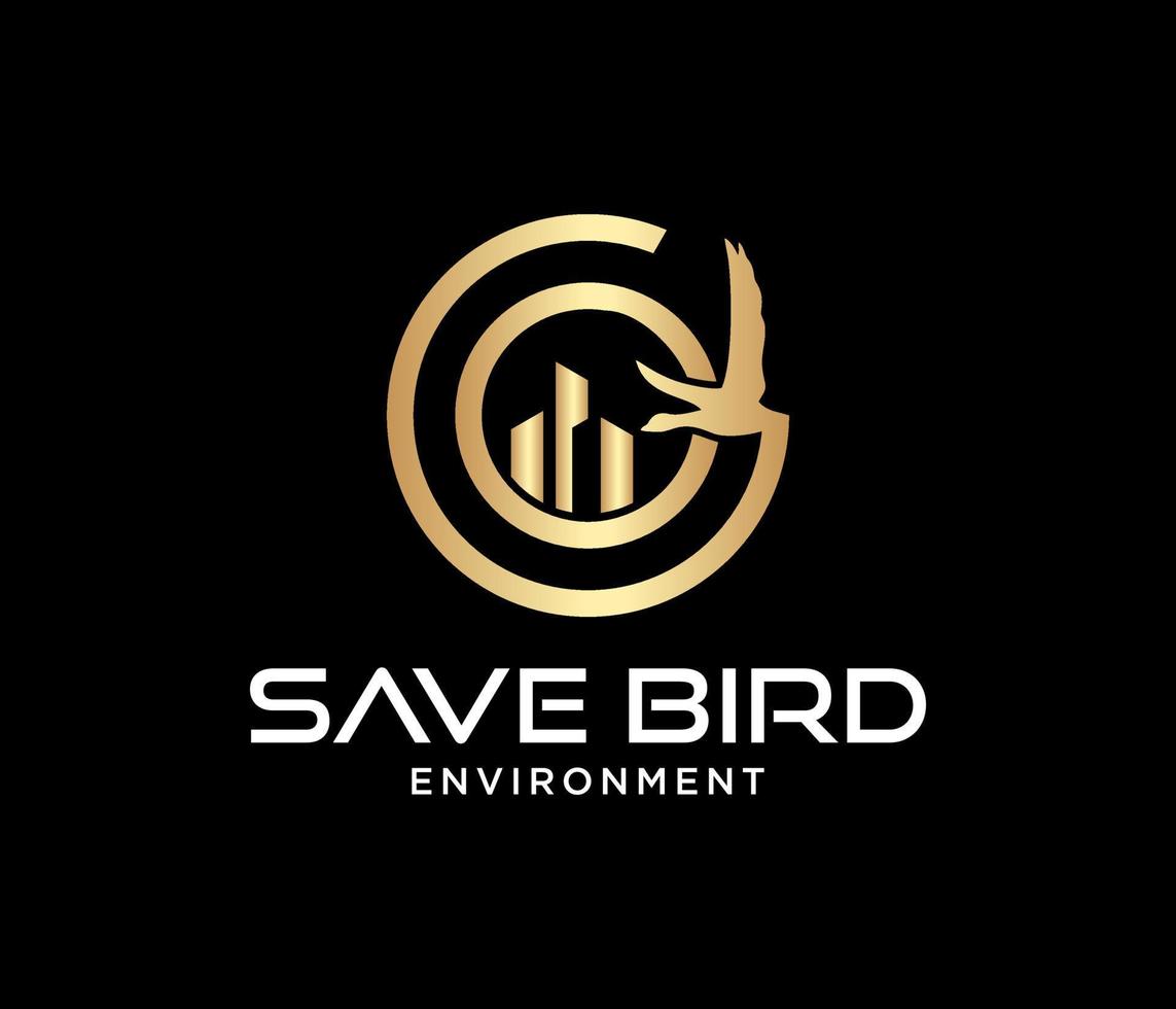 Modern Design Protecting the Environment Preservation of Birds Amidst City Air Pollution vector