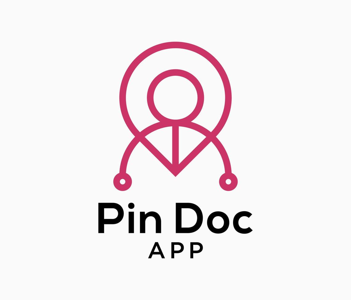 Pin Doc Symbol Medical Care Location App Medicine Logo Design Vector