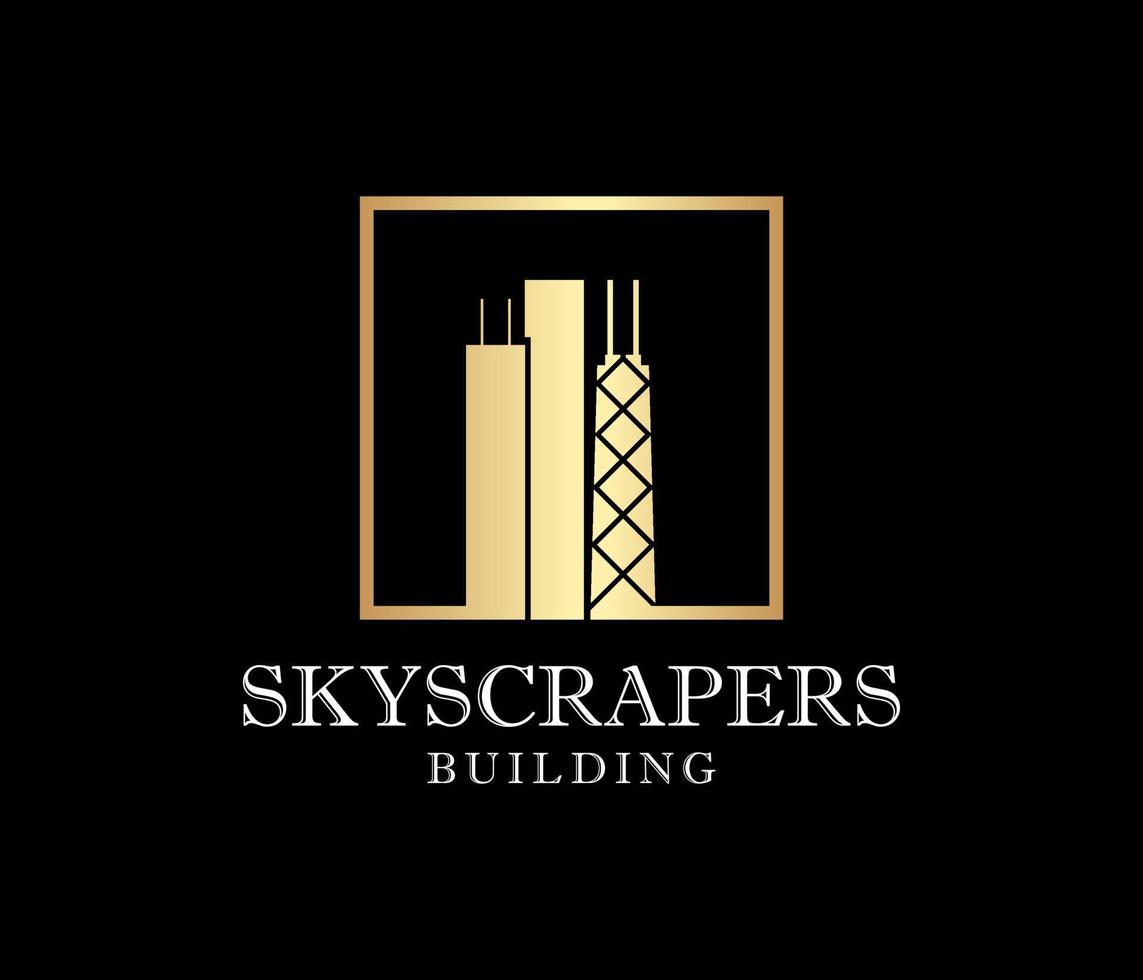 Luxury Skyscrapers Building Structure Architecture Modern Construction Design Vector