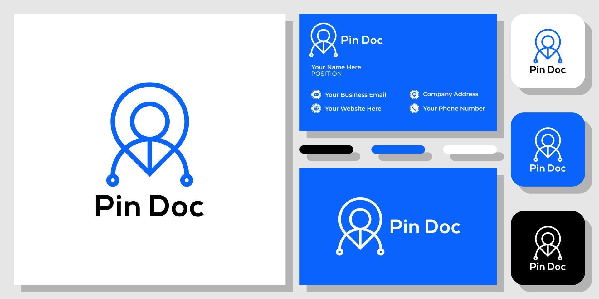 pin doc símbolo atención médica ubicación aplicación medicina logotipo diseño vector