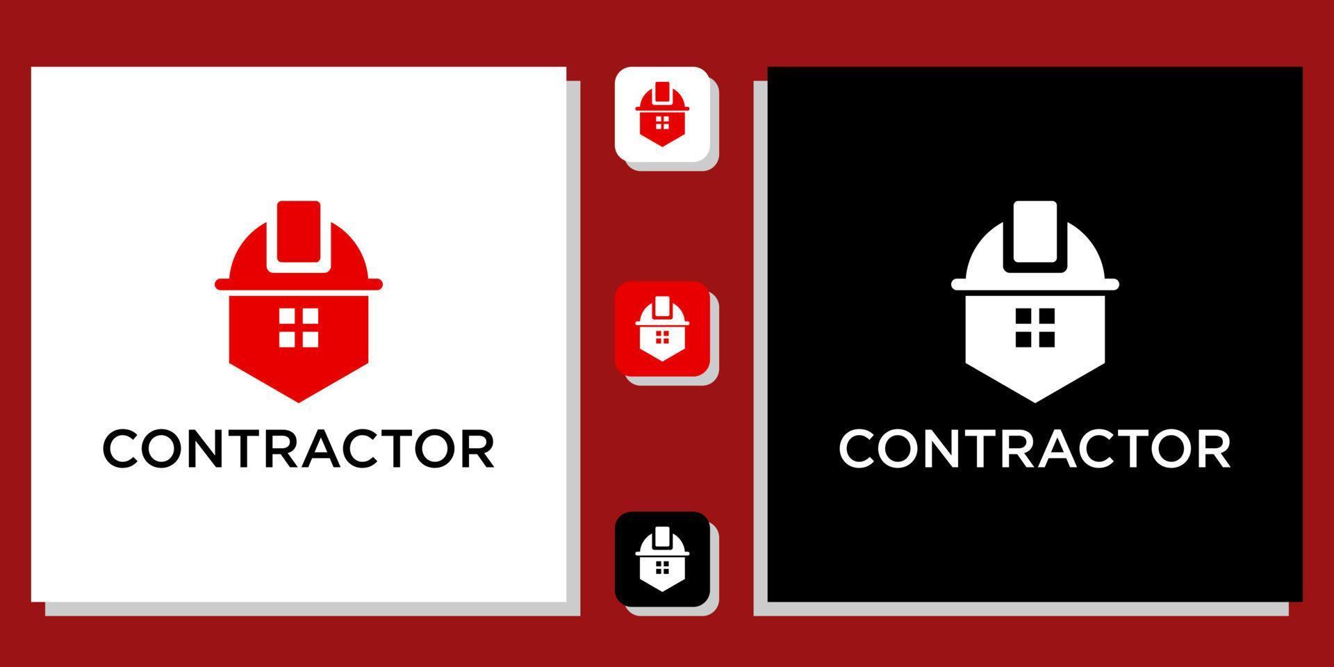 Orange Hat Builder Constructor Industry Support Service Repair Project Workers Design Vector