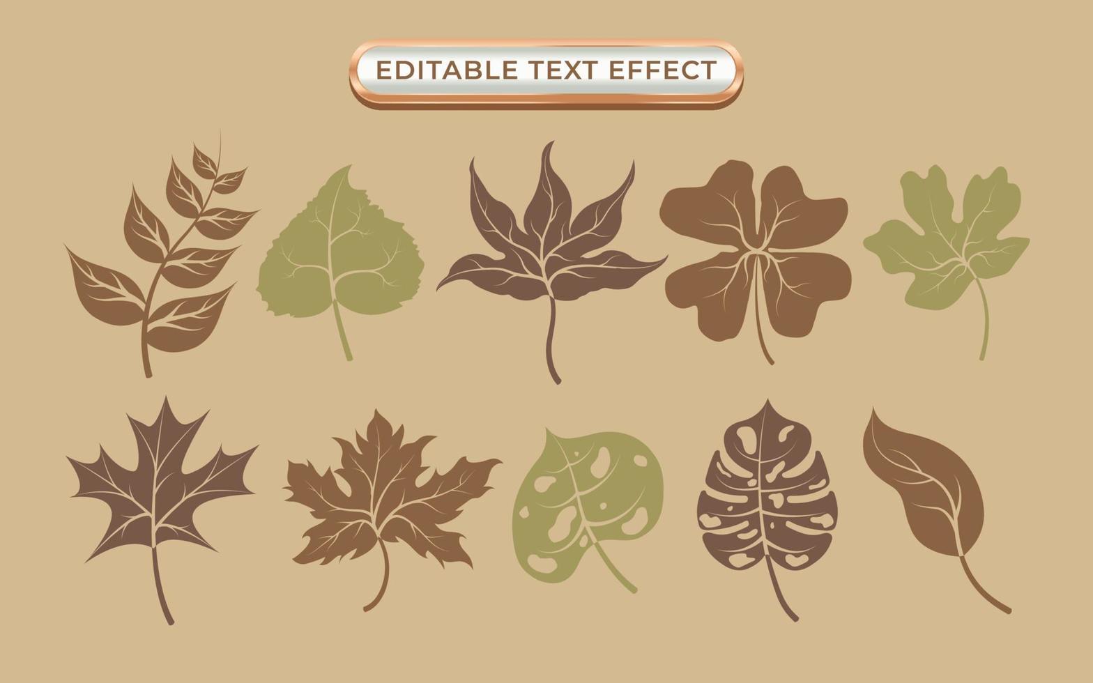 Vintage Themed Leaf Collection vector