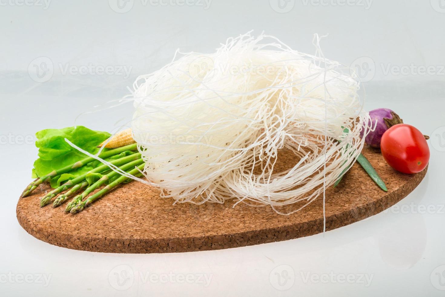 Raw rice noodles photo