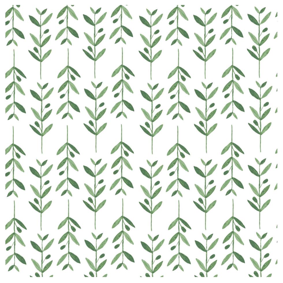 Watercolor vector pattern with olive branches.