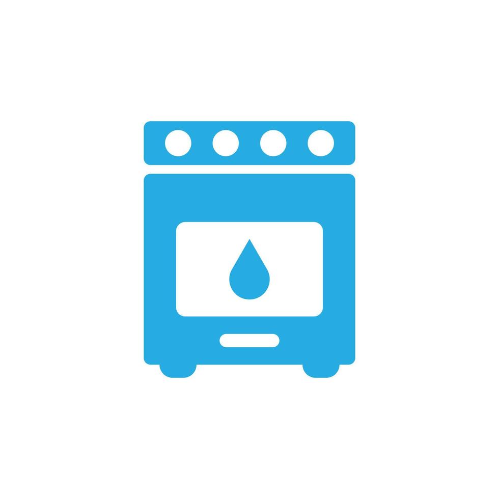 eps10 vector azul horno icono sólido aislado sobre fondo blanco. símbolo de estufa de cocina en un estilo moderno simple y moderno para el diseño de su sitio web, logotipo, pictograma y aplicación móvil