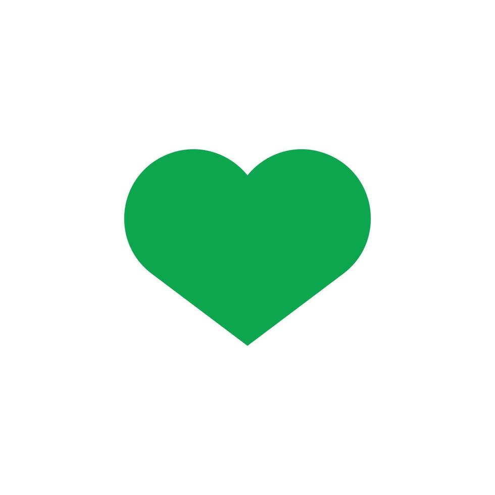 eps10 vector verde icono lleno de corazón aislado sobre fondo blanco. Me encanta el símbolo sólido en un estilo moderno y plano simple para el diseño de su sitio web, logotipo, pictograma y aplicación móvil