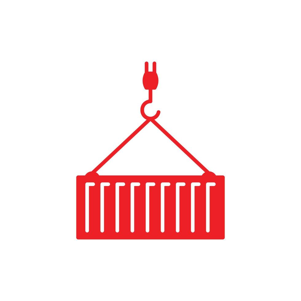 eps10 polea de vector rojo e icono de contenedor aislado sobre fondo blanco. símbolo de carga en un estilo moderno y sencillo para el diseño de su sitio web, logotipo, pictograma y aplicación móvil