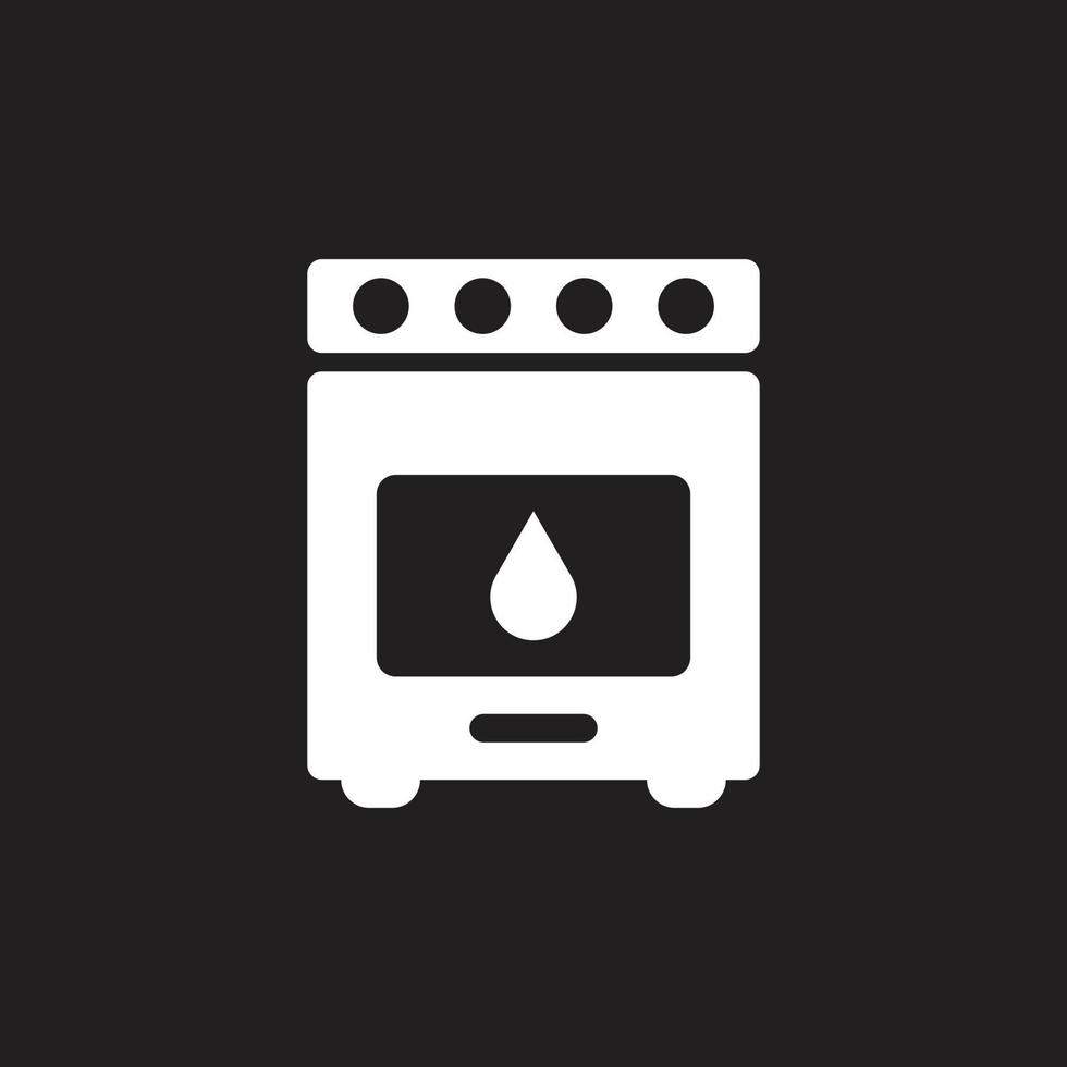eps10 vector blanco horno icono sólido aislado sobre fondo negro. símbolo de estufa de cocina en un estilo moderno simple y moderno para el diseño de su sitio web, logotipo, pictograma y aplicación móvil