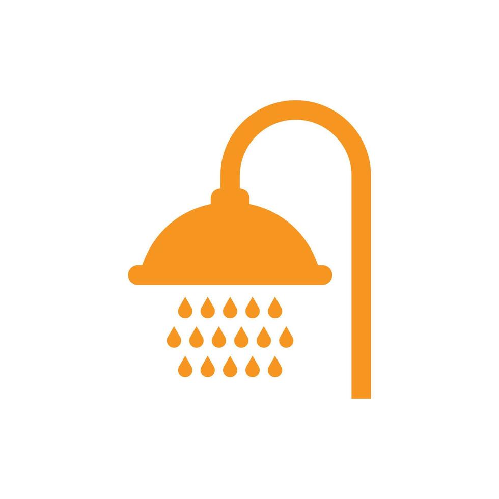 eps10 orange vector shower icon isolated on white background. shower symbol in a simple flat trendy modern style for your website design, logo, pictogram, and mobile application