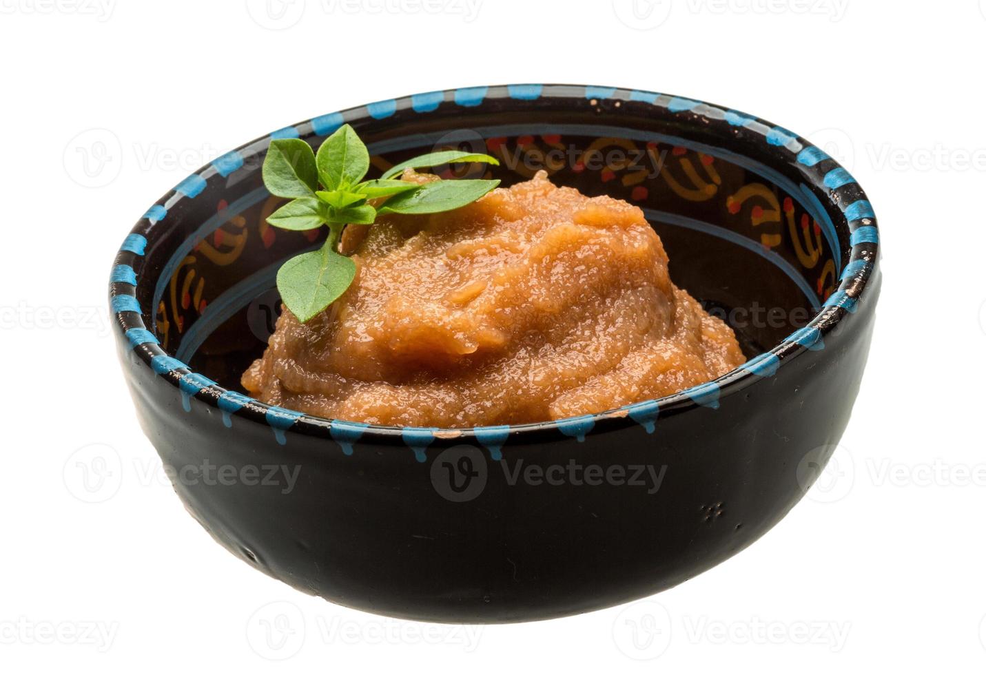 Pollock roe in a bowl on white background photo