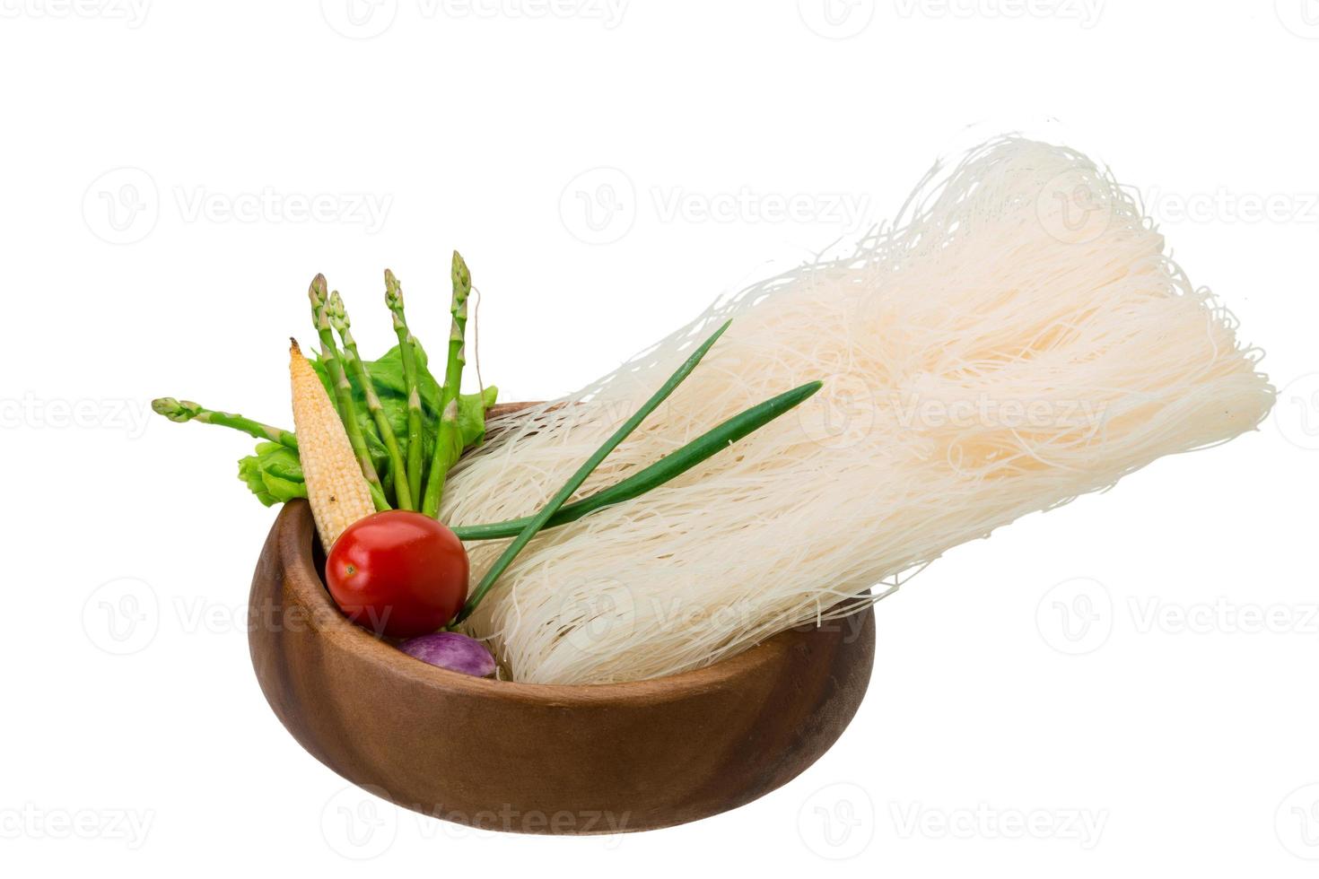 Raw rice noodles photo