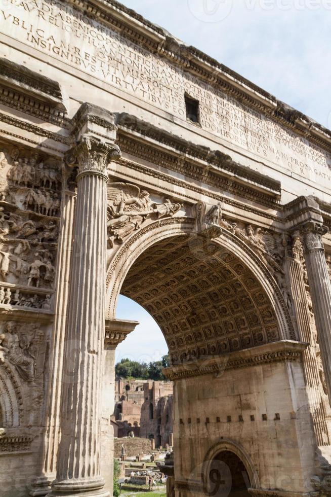 Building ruins and ancient columns  in Rome, Italy photo