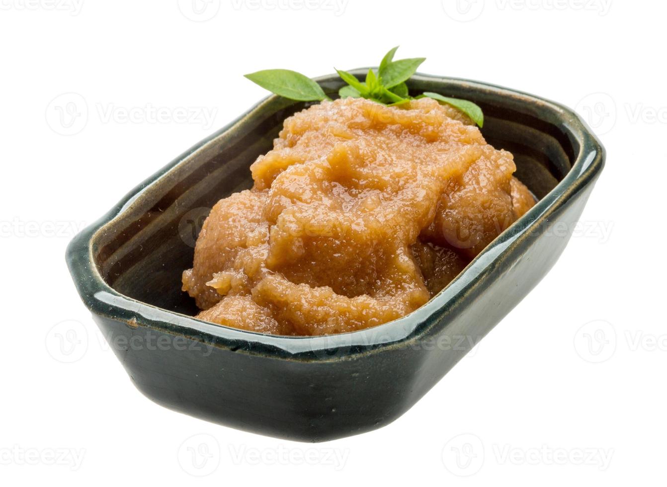 Pollock roe in a bowl on white background photo