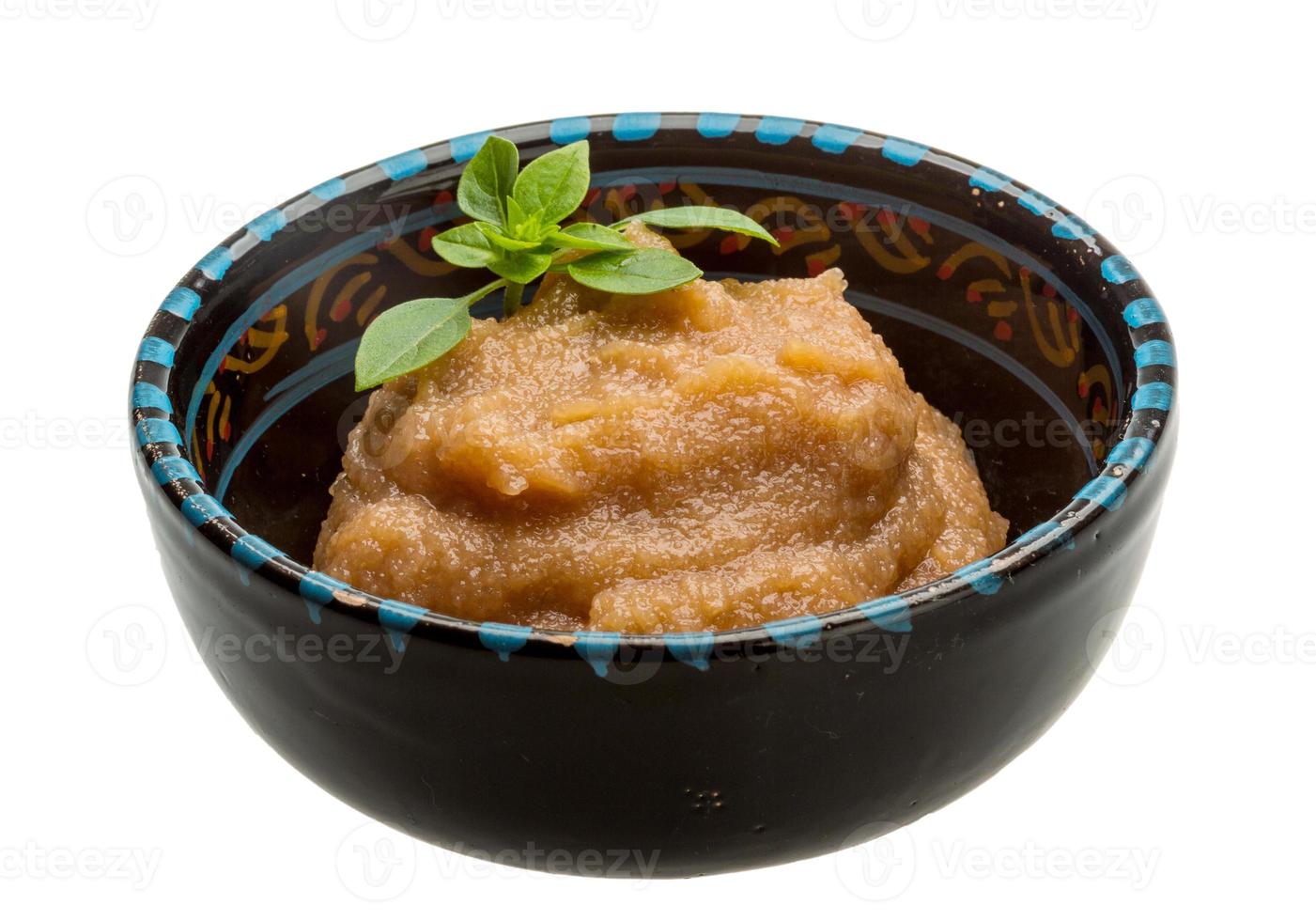 Pollock roe in a bowl on white background photo
