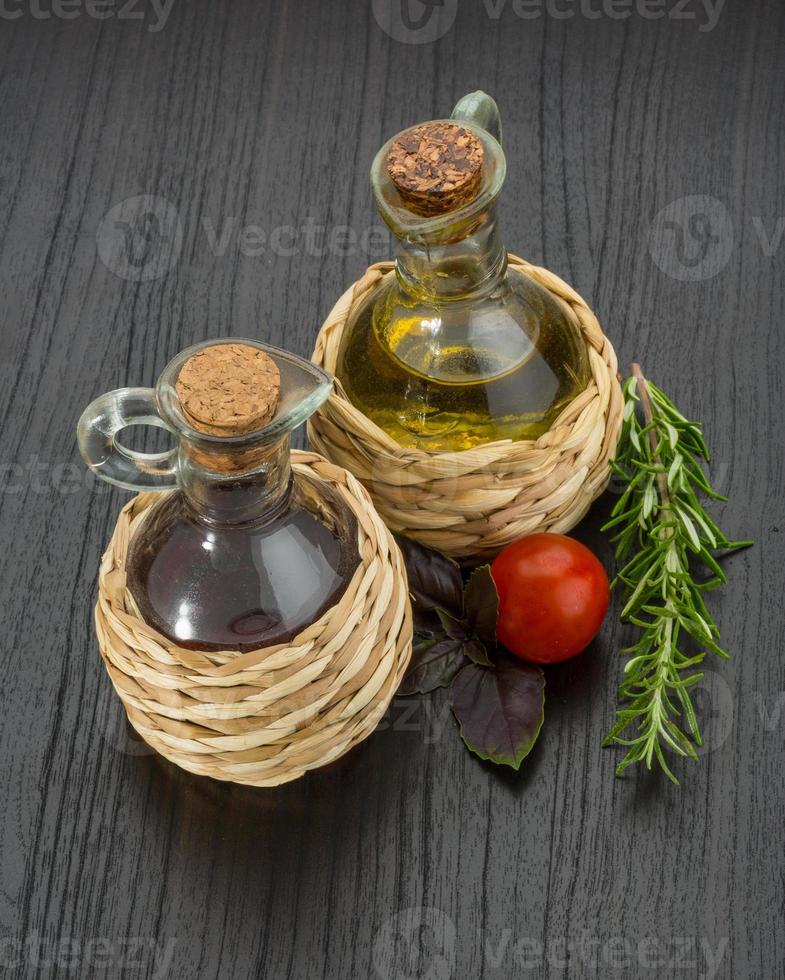 Oil, vinegar with rosemary photo