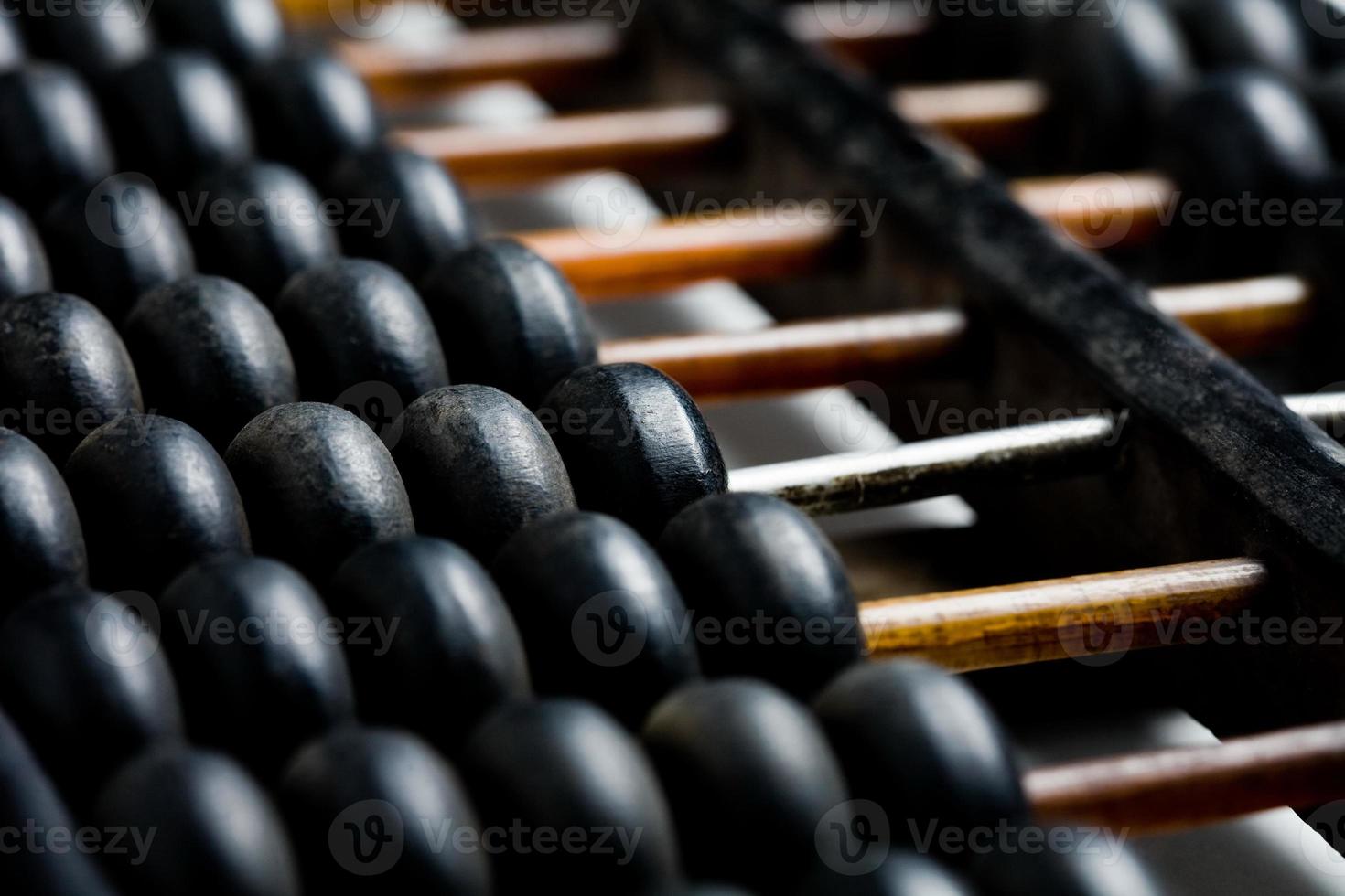 Vintage wooden abacus isolated on white photo