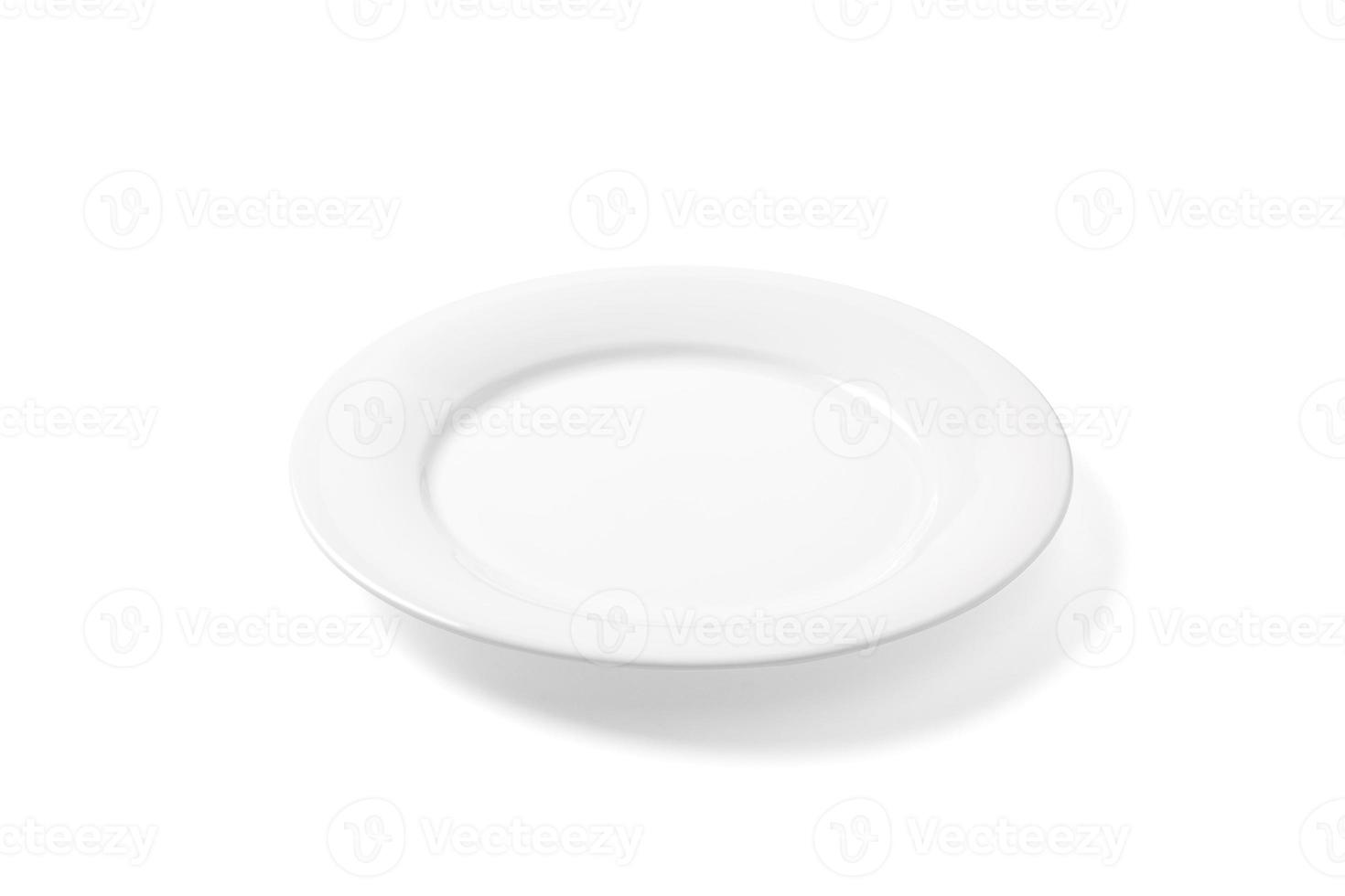 Empty plate isolated on white photo