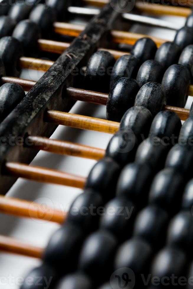 Vintage wooden abacus isolated on white photo