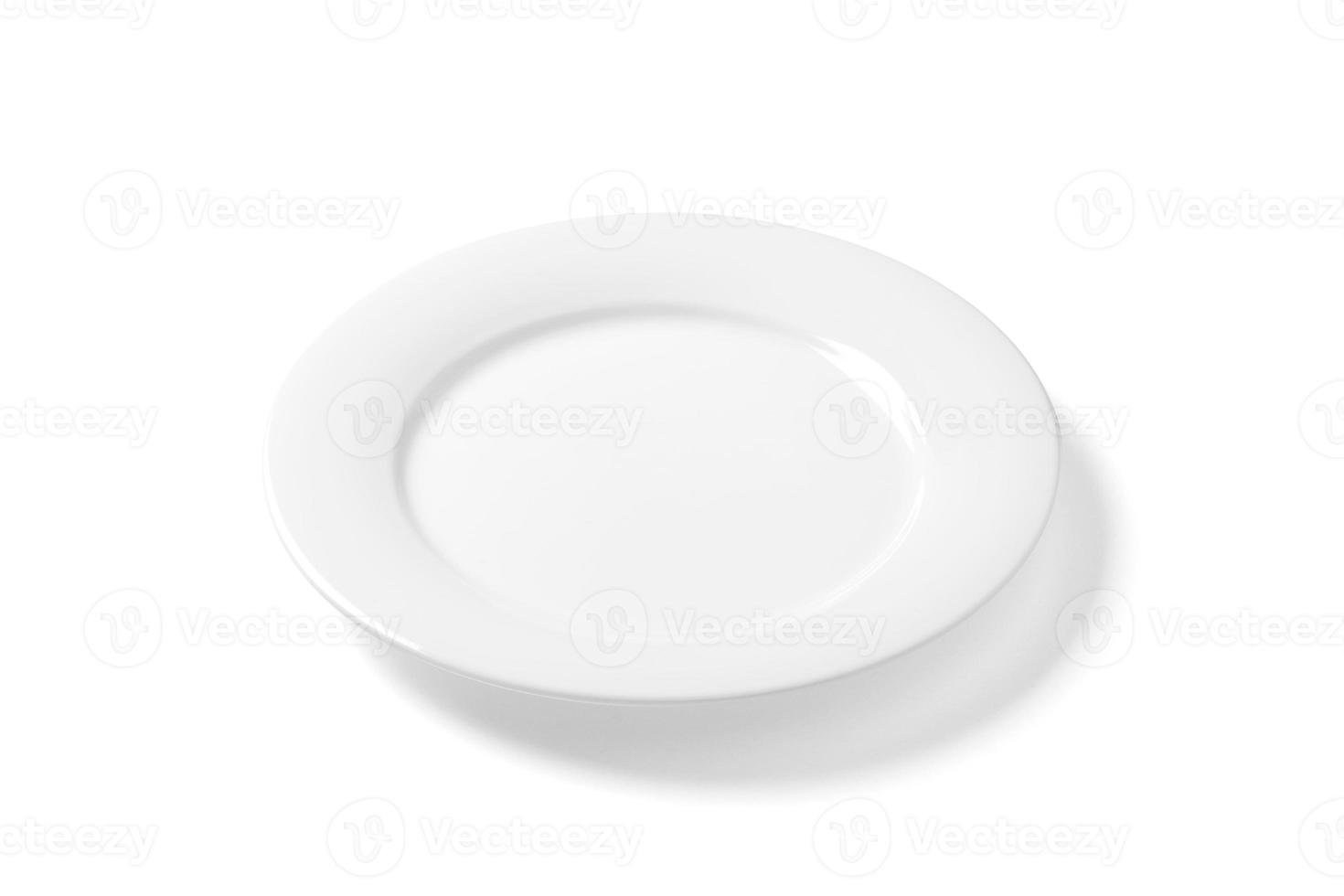 Empty plate isolated on white photo