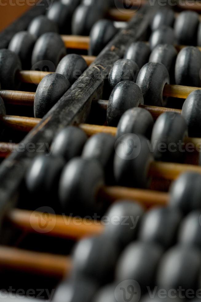 Vintage wooden abacus on the table photo