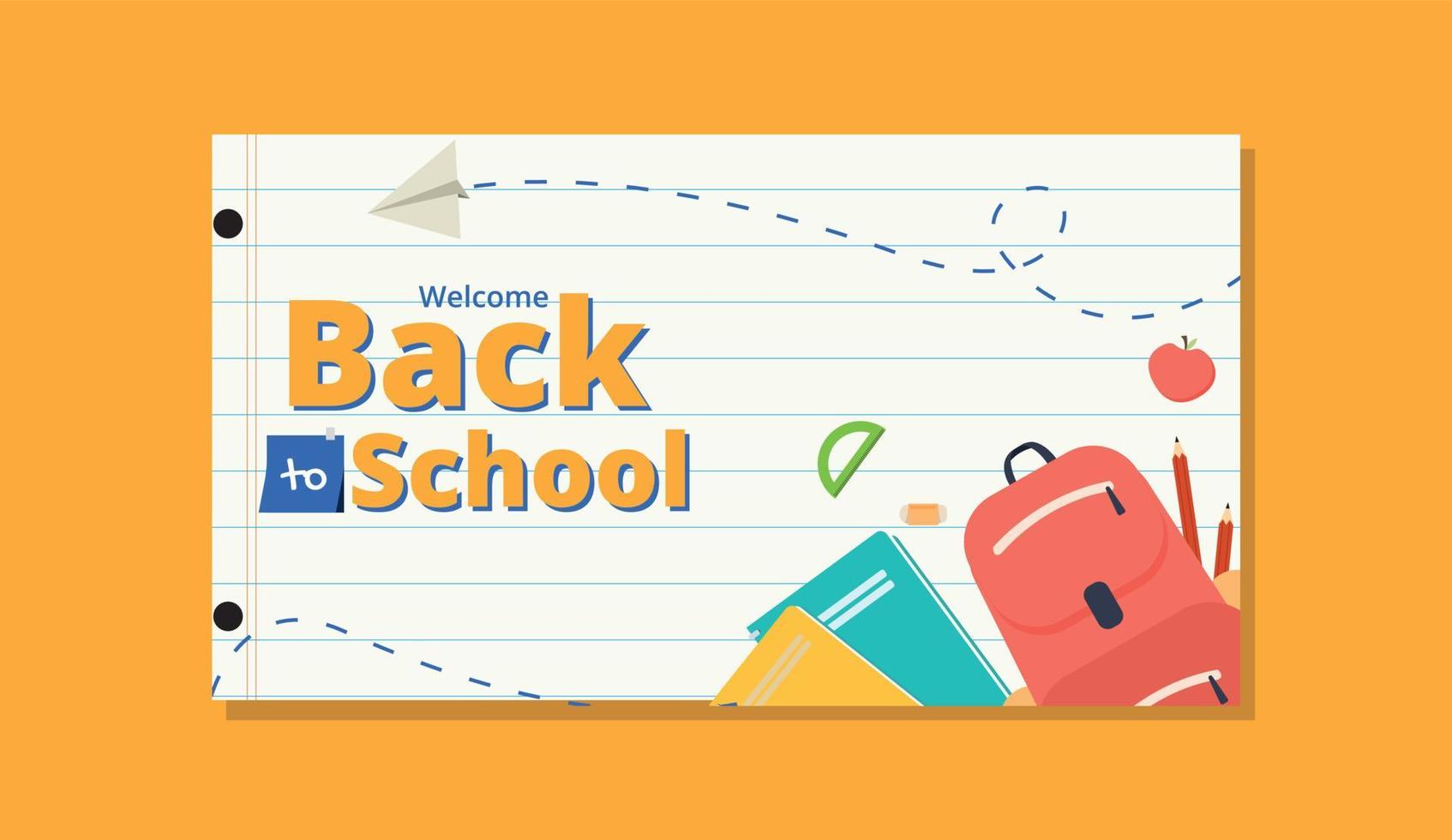 Back to School vector banner design. Background and poster for back to school.