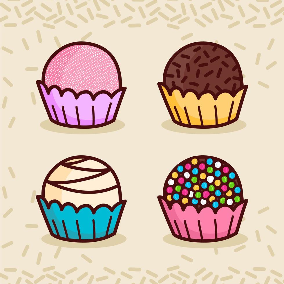 brigadeiro tradicional dibujado a mano vector