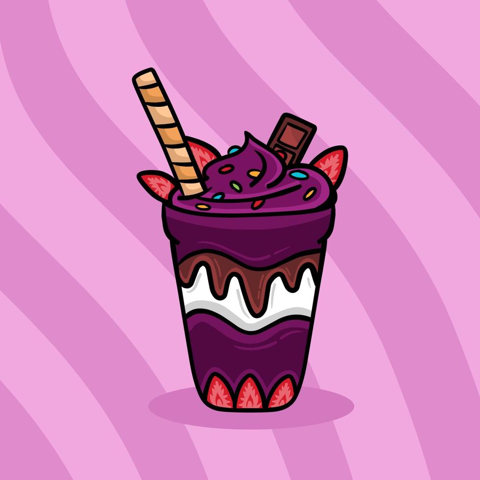 Acai bowl recipe vector