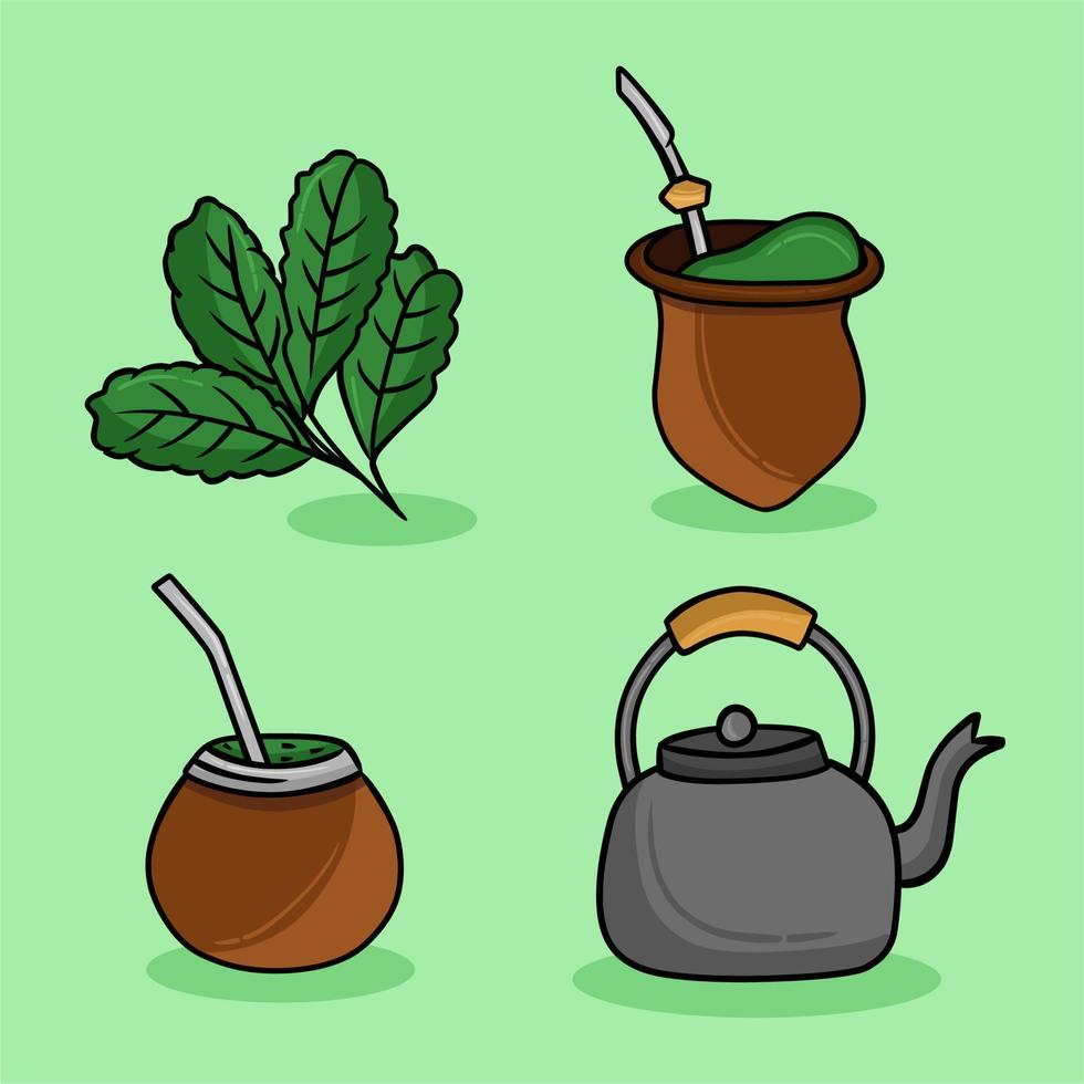 yerba mate chimarrao gaucho bebida tradicional vector