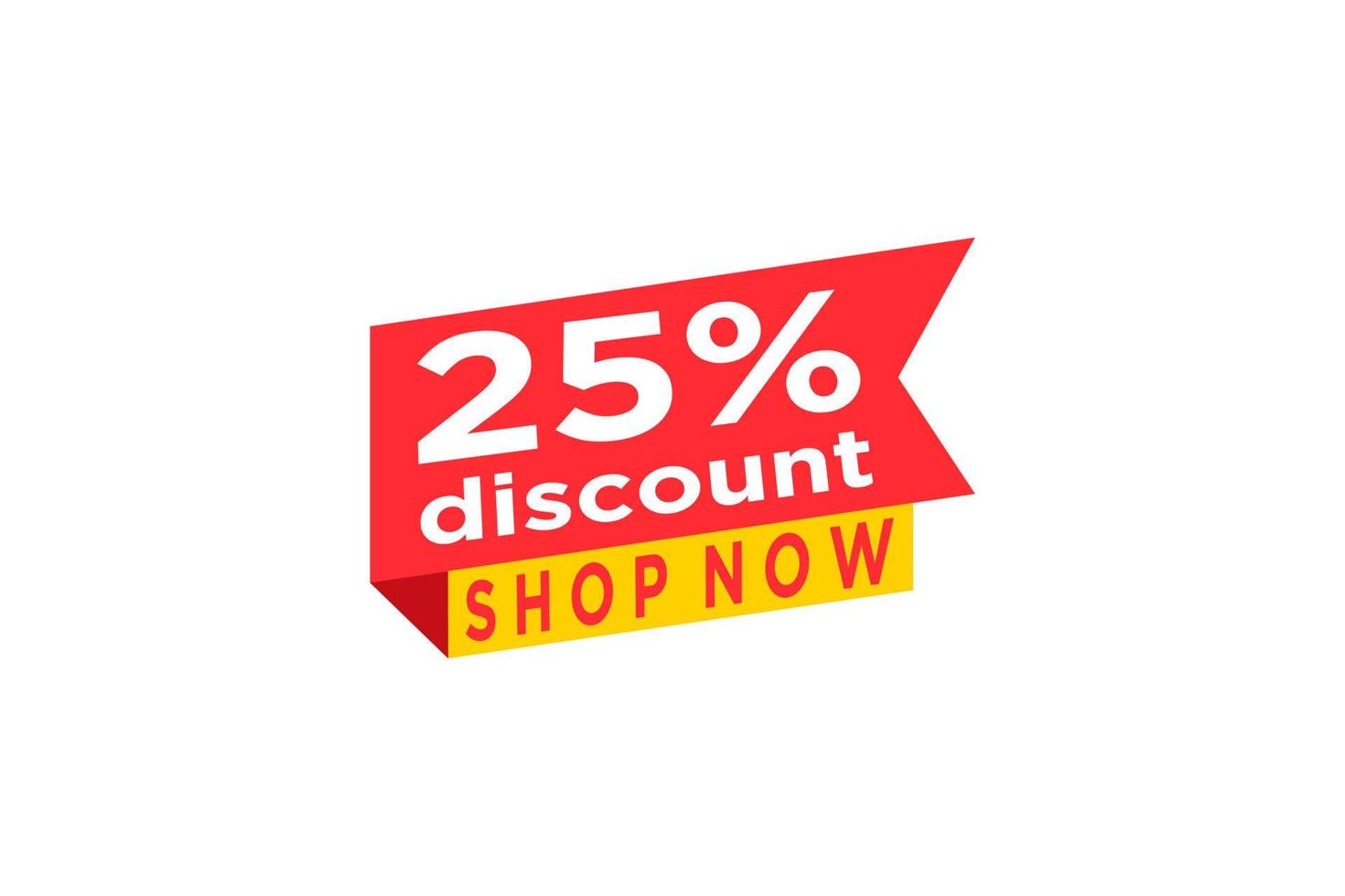 25 discount, Sales Vector badges for Labels, , Stickers, Banners, Tags, Web Stickers, New offer. Discount origami sign banner.