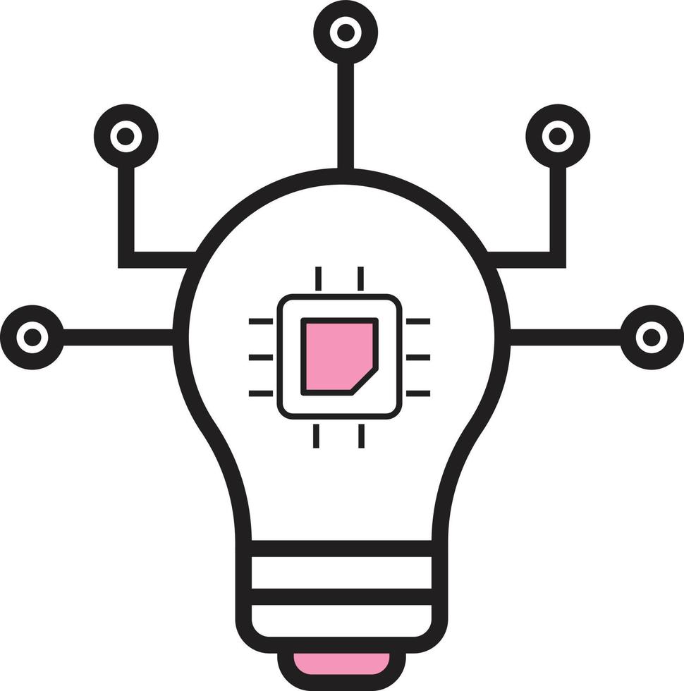 Smart Bulb AI vector