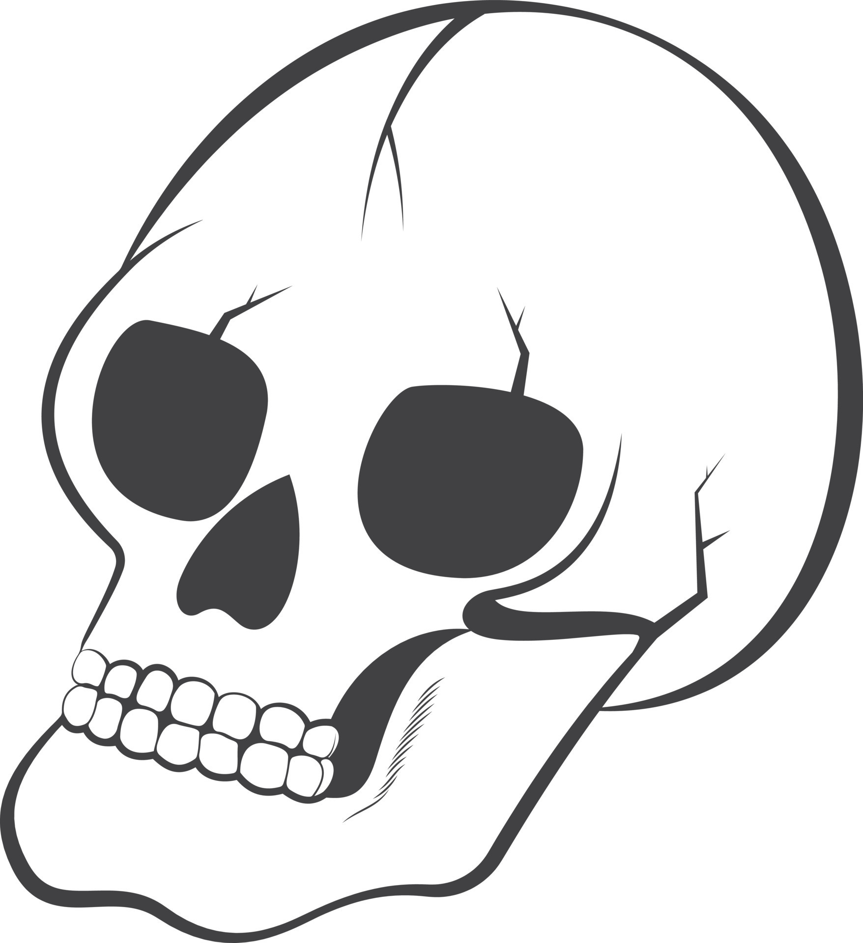 Halloween Skull line art, happy Halloween, Calavera Skull 10938836
