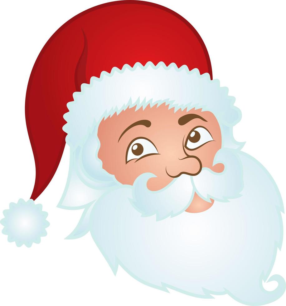 Santa Claus hat and beard, Winter holidays vector