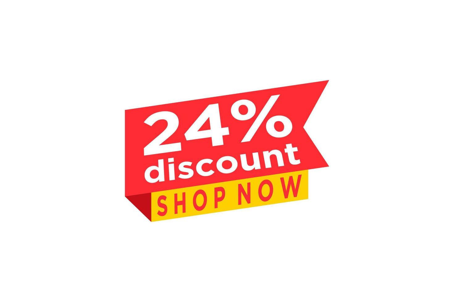 24 discount, Sales Vector badges for Labels, , Stickers, Banners, Tags, Web Stickers, New offer. Discount origami sign banner.