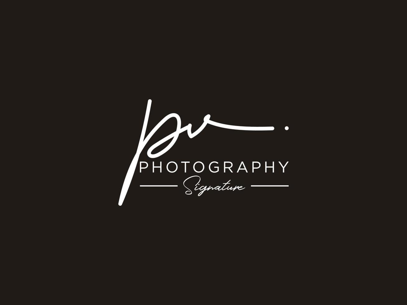 Letter PV Signature Logo Template Vector