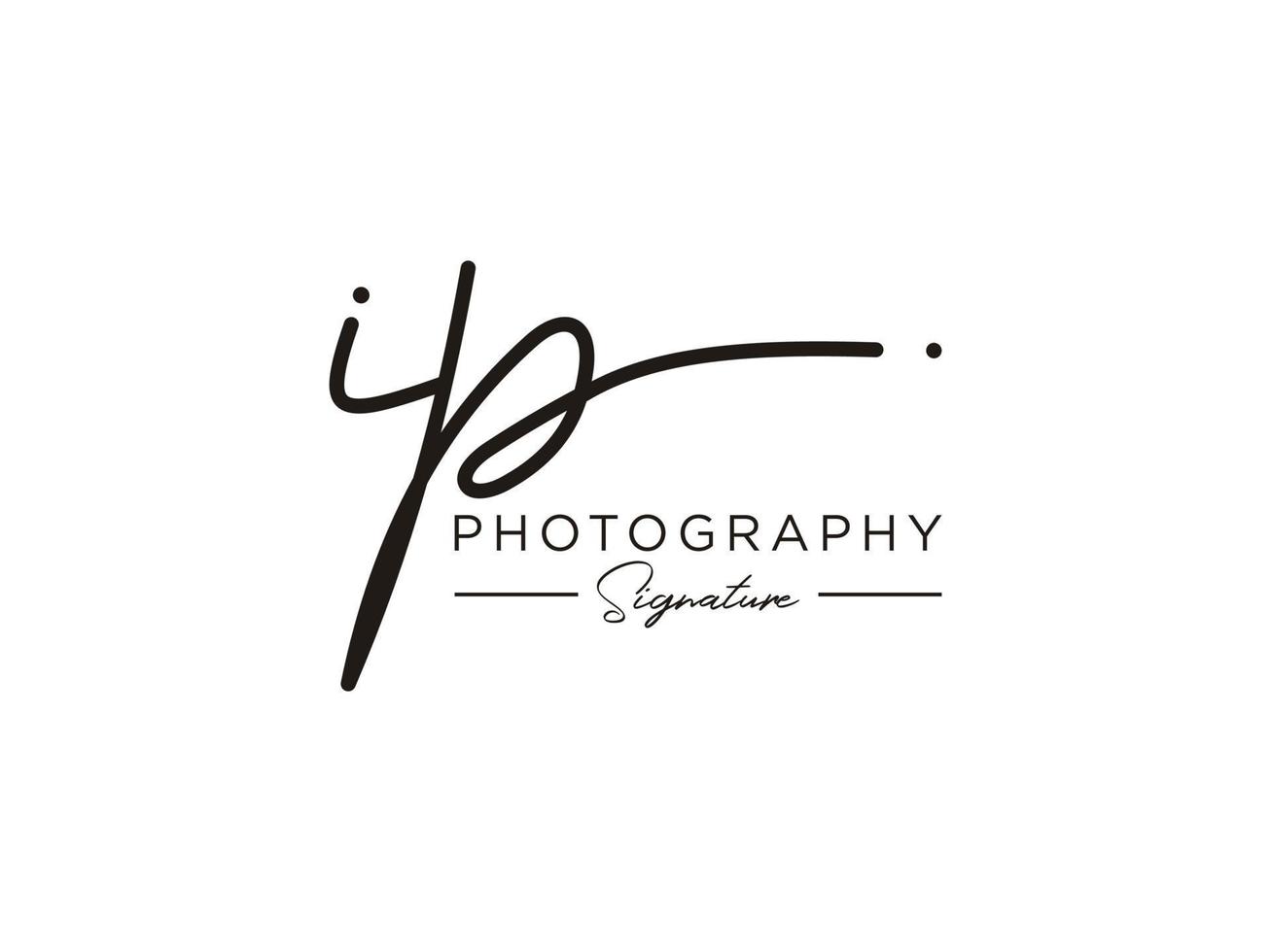 Letter IP Signature Logo Template Vector