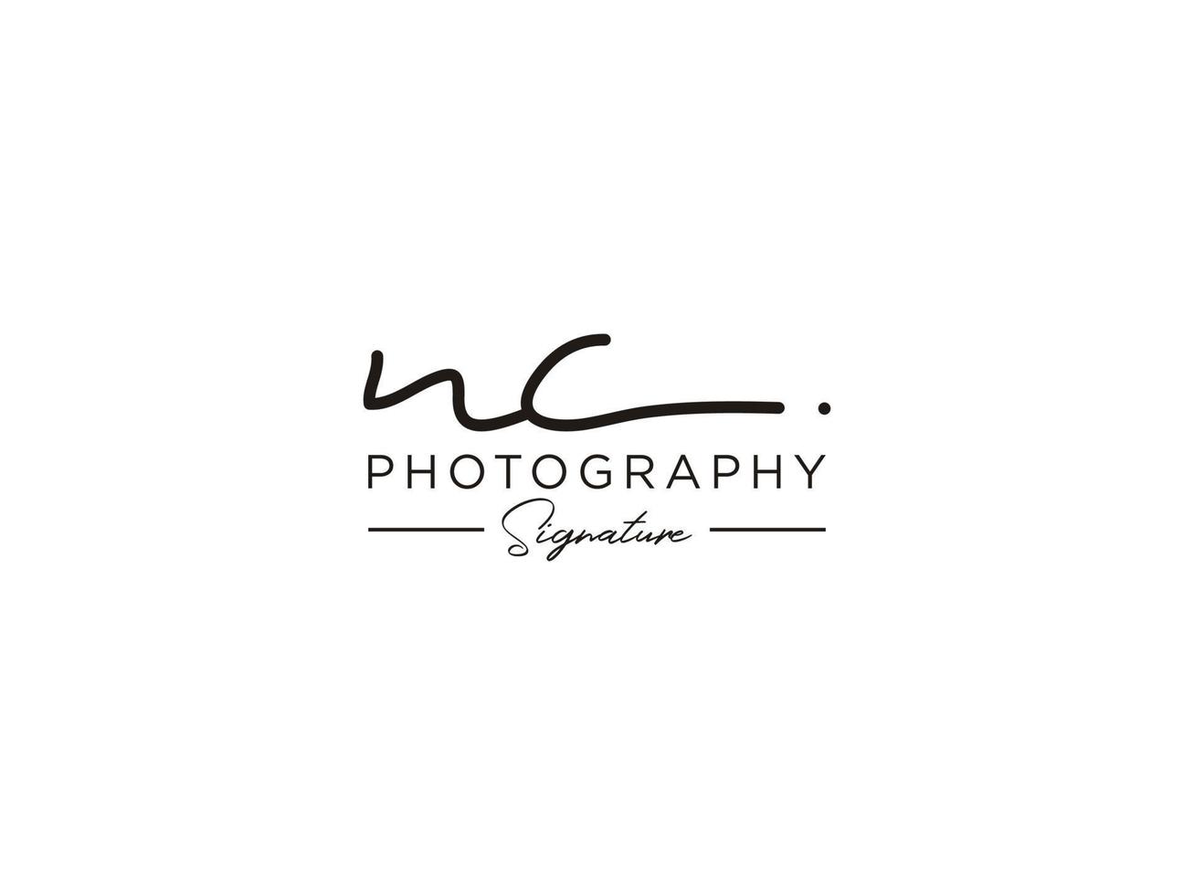 Letter NC Signature Logo Template Vector