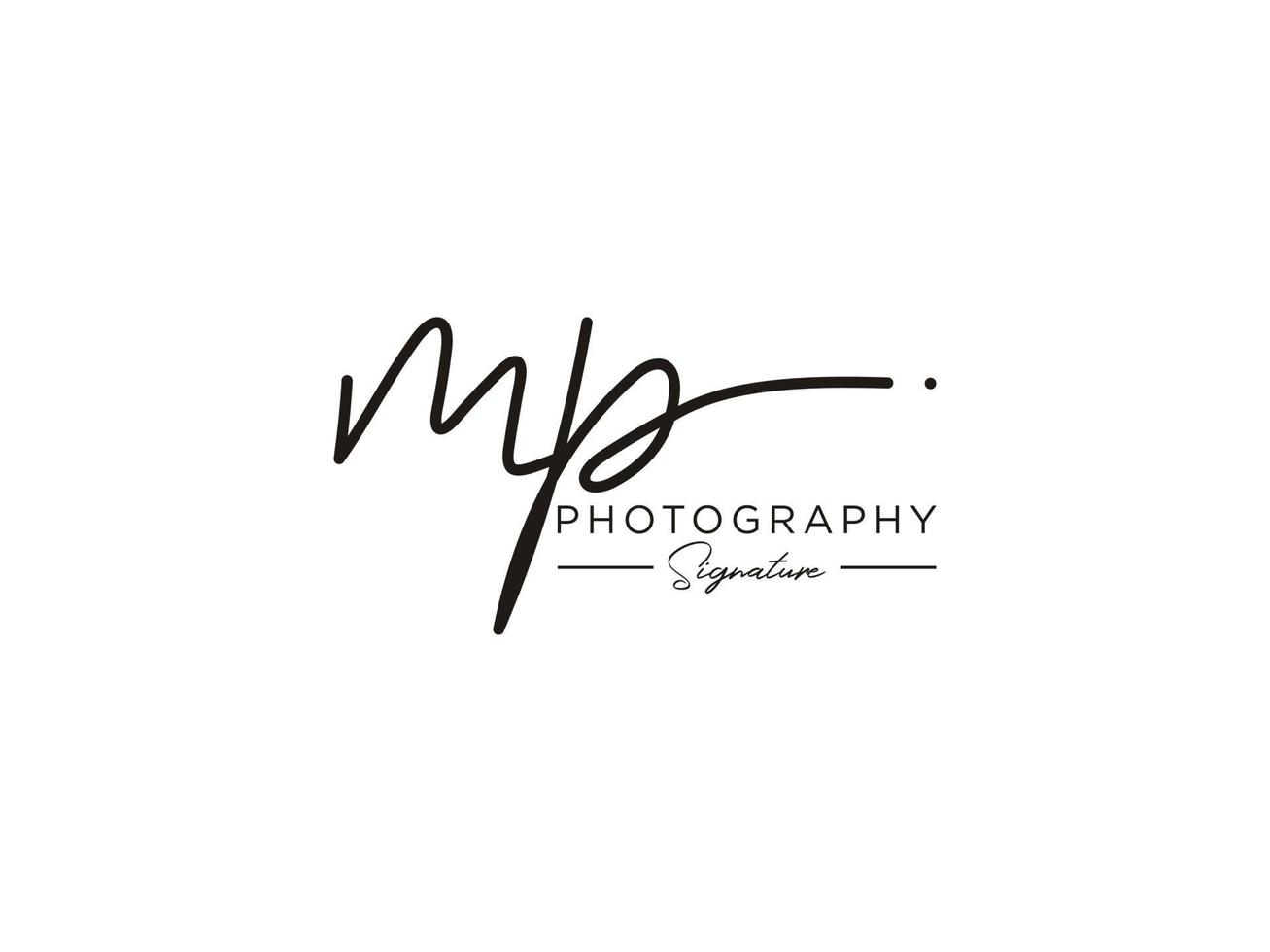 Letter MP Signature Logo Template Vector