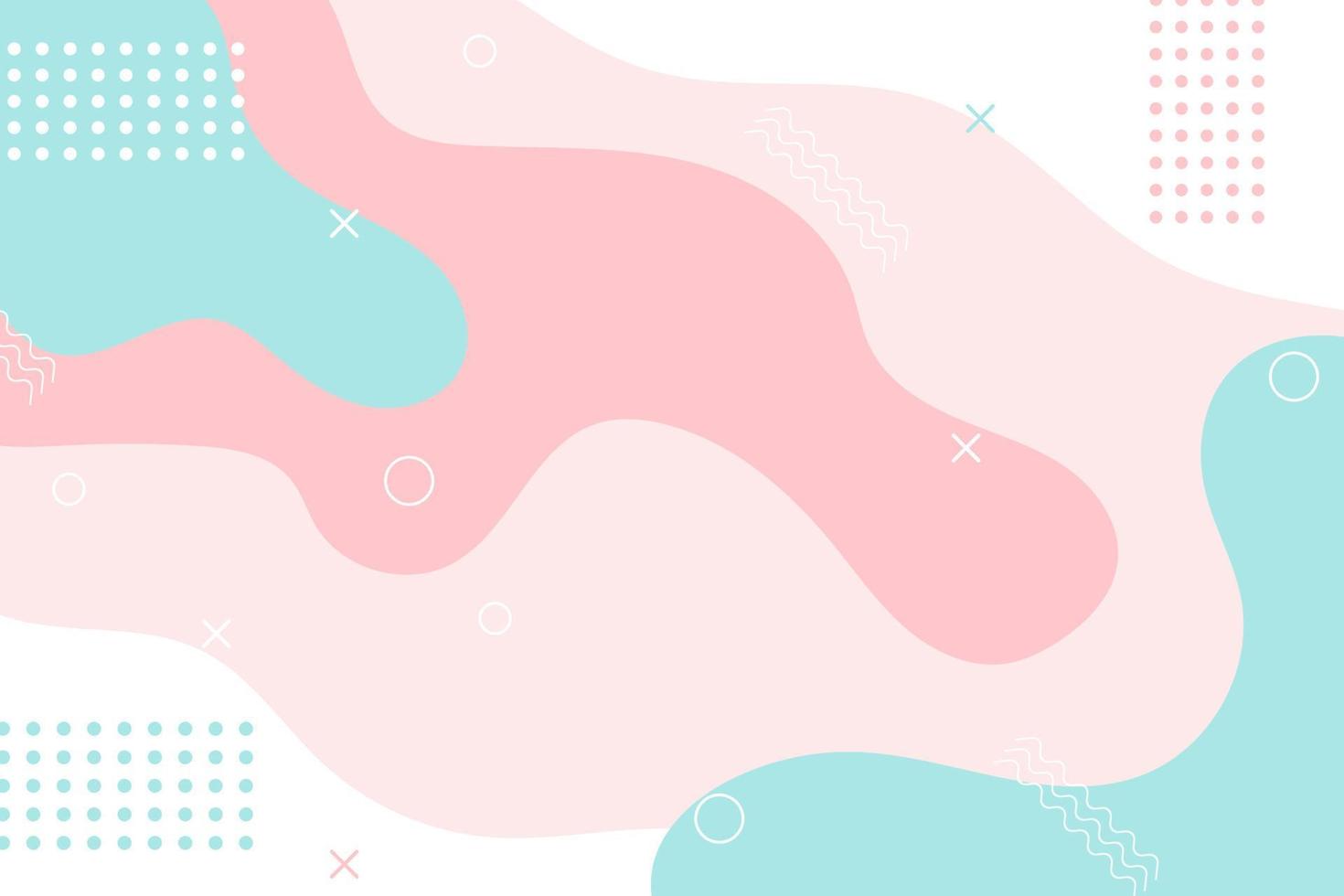 Modern colorful pastel gradient abstract shapes on memphis style background vector