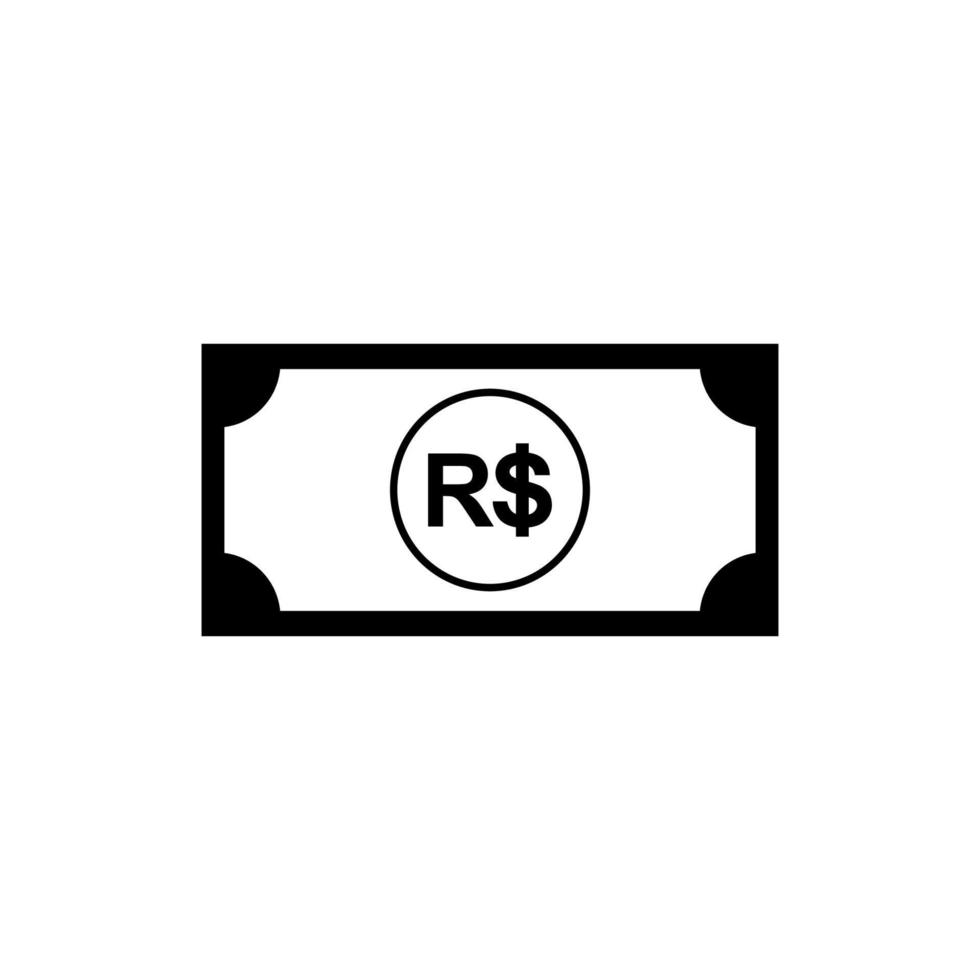 moneda de brasil, brl, símbolo de icono real brasileño. ilustración vectorial vector
