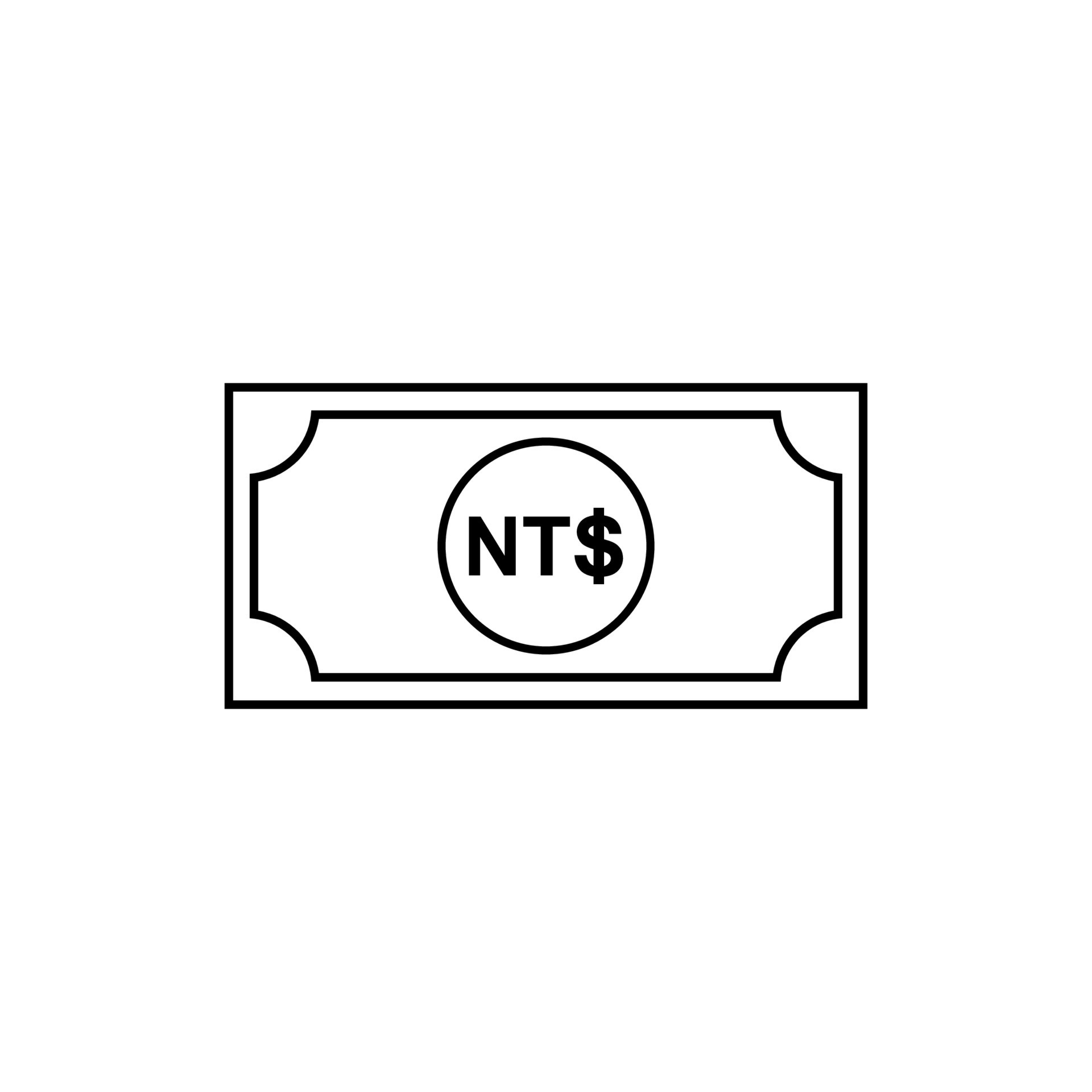 Taiwan Currency TWDD New Taiwan Dollar Icon Symbol Vector 